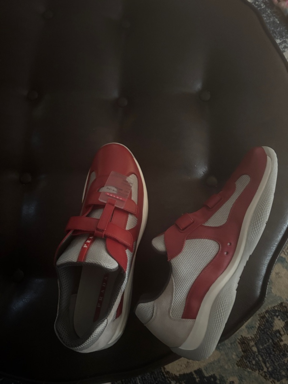 Prada Red and Gray Men's Sneakers - Picture 7 of 7